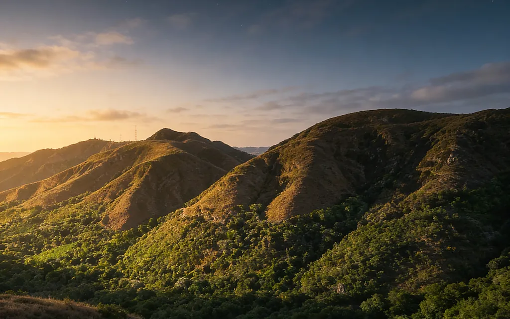 Pôr do sol sobre as montanhas da serra