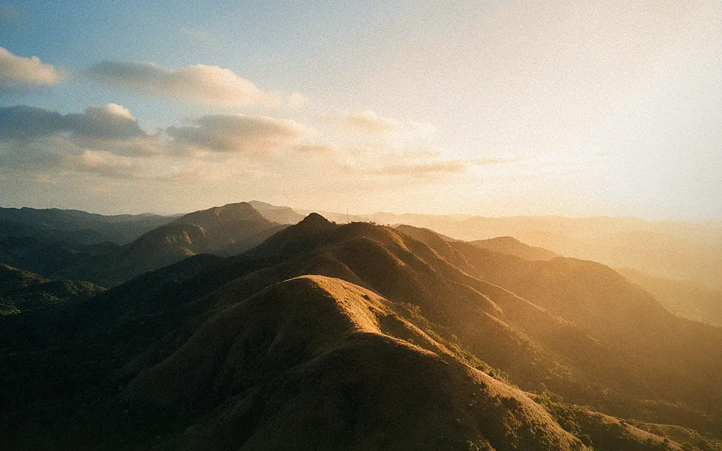 Serra dourada ao amanhecer, vista do alto